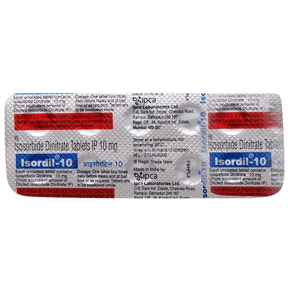 isordil 10mg tablet 10's
